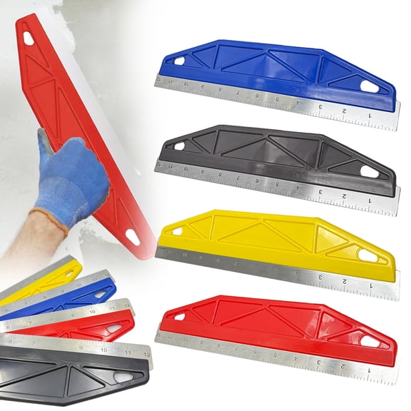 SeekLGT Edge Paint Tools Red Paint Cutting Shield Multi-Functional Wallpaper Smoothing Tool Stainless Wainscoting Carpet Trimmer for DIY Tasks