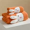 thumbnail image 1 of SeekLGT Embroidered Coral Fleece Towels Soft Plush Bath Towel Set High Absorbency Cute Pattern Family Towels for Home Bathroom Use, 1 of 8