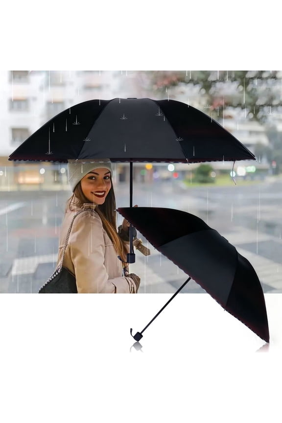 Extra Large Golf Umbrella, UPF 50+ Black Coating, Double Canopy Vented Windproof Waterproof Umbrella for Rain and Sun, Automatic Open Close, 1pc