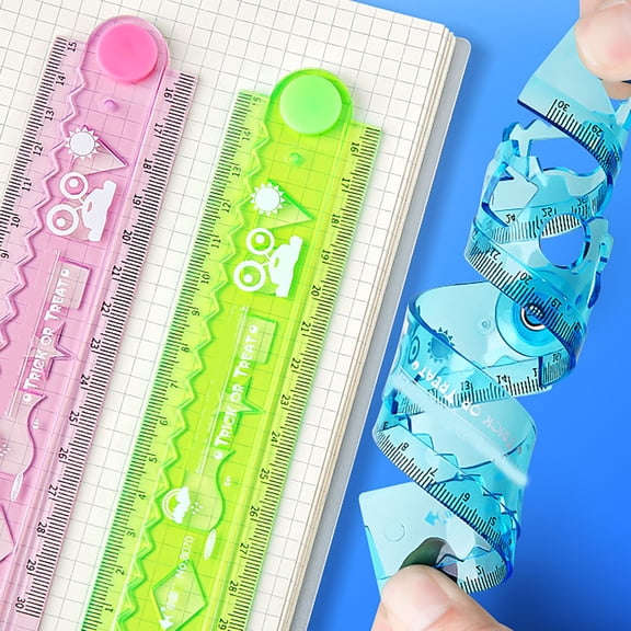 SeekLGT Folding Ruler Clear Flexible Ruler for Sewing and Professional Drafting, 12 in Transparent Soft Ruler for Machinist Tools and Engineering Stationery, 1-Count