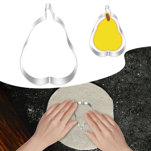 SeekLGT Fruit Shape Cutters, Multi-Purpose Metal Fruit Cutter Shapes for Watermelon and Peach, Decorative Strawberry Cookie Cutter for Food Styling, 3*2 in, 1-Piece