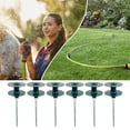 thumbnail image 1 of SeekLGT Garden Hose Guide Stake, Heavy Duty Metal Water Hose Guard with Pulley Design, Dark Green Hose Spike for Protecting Plants and Flower Beds, 20 x 3.7 in, 2pc, 1 of 9