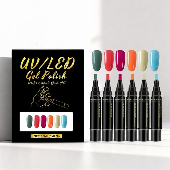 SeekLGT Gel Nail Polish Pen Quick Drying Nail Gel Pen Precise Brush Portable Nail Art DIY 36 Colors For Women Manicure