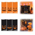 thumbnail image 1 of SeekLGT Halloween Treat Orange Bags, Halloween Goodie Bags with Pumpkin Print and Ties, Plastic Candy Cookie Snack Popcorn Gift Bags for Trick or Treat, Halloween Party Favors 50pcs, 1 of 9