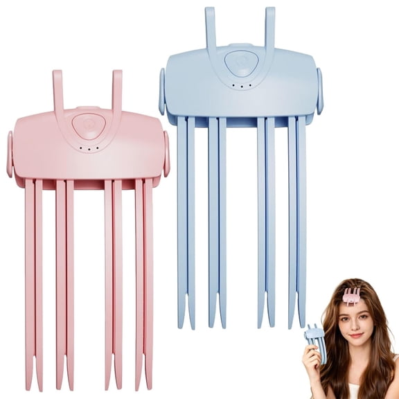 SeekLGT Heated Hair Volume Clip Root Lifter Comb, Wireless Heated Root Volumizer Clips with 2 Heat Settings, Portable Crown Lifting Hair Styling Tools Accessories for Women Travel, 1 pc