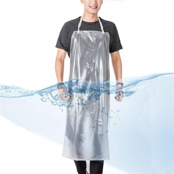 SeekLGT Heavy Duty PVC Apron Waterproof Oil Resistant Transparent Work Apron for Kitchen Dishwashing Dog Grooming Lab Cleaning Fish