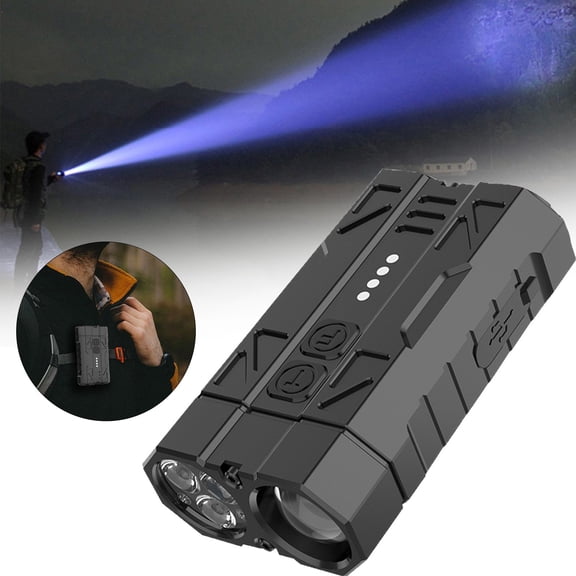 SeekLGT LED Flashlight High Brightness Rechargeable Spotlight with 4 Zoomable Lighting Modes USB Powered Long Beam White Light and 3X LEDs for Camping and Emergencies 1PC