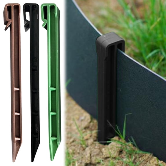 SeekLGT Landscape Stakes Plastic Edging Stakes Heavy Duty Ground Anchoring Spikes for Garden Netting Fabric Border Edging Weed Barrier Fencing Yard Lawn Landscaping Anchors, 1 pc