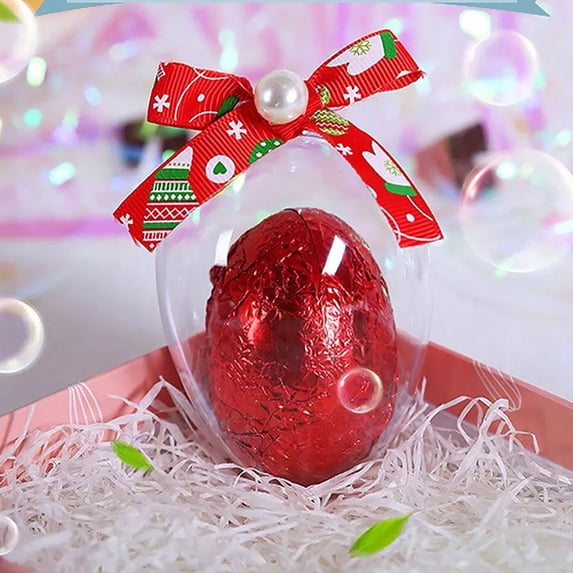 SeekLGT Large Clear Easter Eggs Plastic Fillable Transparent Jumbo 4 Inch for Easter Hunt Game Decor 1 Count