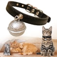 thumbnail image 1 of SeekLGT Leather Cat Collar with Bell Adjustable Kitten Collars for Small Dogs and Cats, Durable Leather Dog Collar, 1 Count, 1 of 9