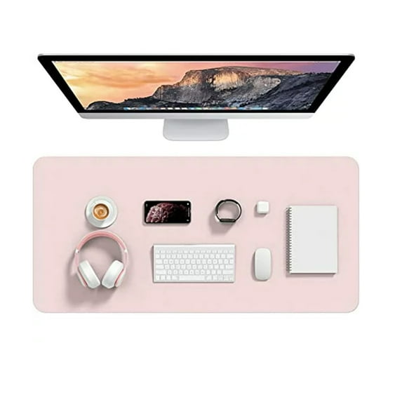 SeekLGT Leather Desk Pad Protector Large PU Leather Desk Mat Non-Slip Office Writing Pad Laptop Mat Home Office Desk Accessory 31.5x15.7in