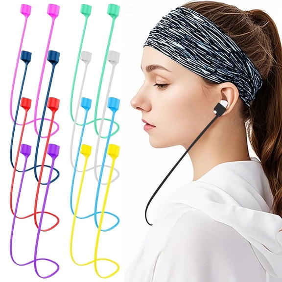 SeekLGT Magnetic Anti Lost Strap for Wireless Earbuds Purple Silicone Sports Lanyard Neck Cord for Jogging Running and Fitness