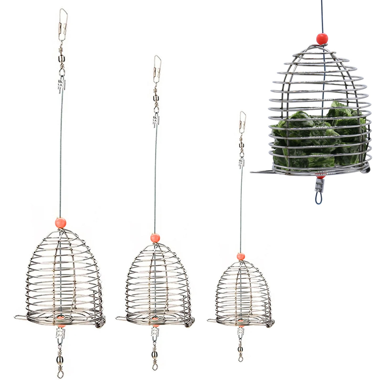 SeekLGT Medium Stainless Steel Fishing Bait Cage, Carp Bait Trap Feeder ...