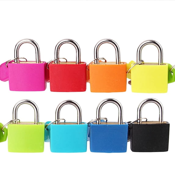SeekLGT Mini Padlocks with Keys Small Lock with Key Steel Suitcase Lock Keyed Padlock for Luggage Travel Backpack Lock Safety Lock for Office Diary Storage, 2 Keys 1 pc