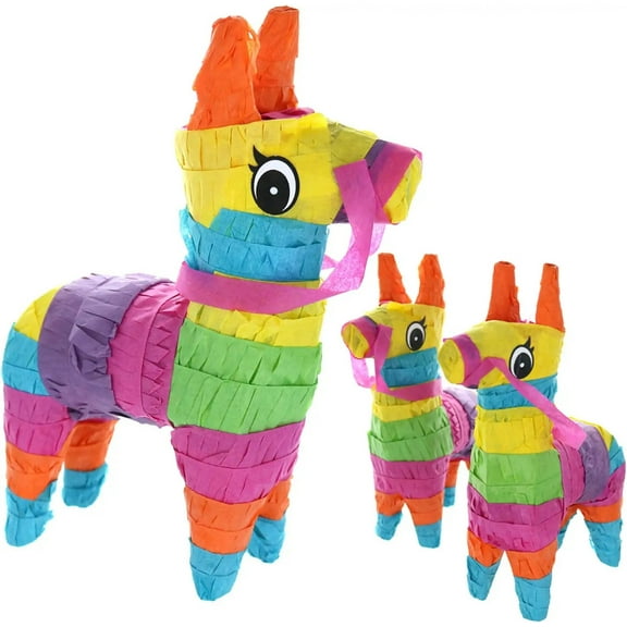 SeekLGT Mini Piñata Mexican Party Decorations Birthday Donkey Fiesta Decor for Kids and Adults Colorful Rainbow Party Favor