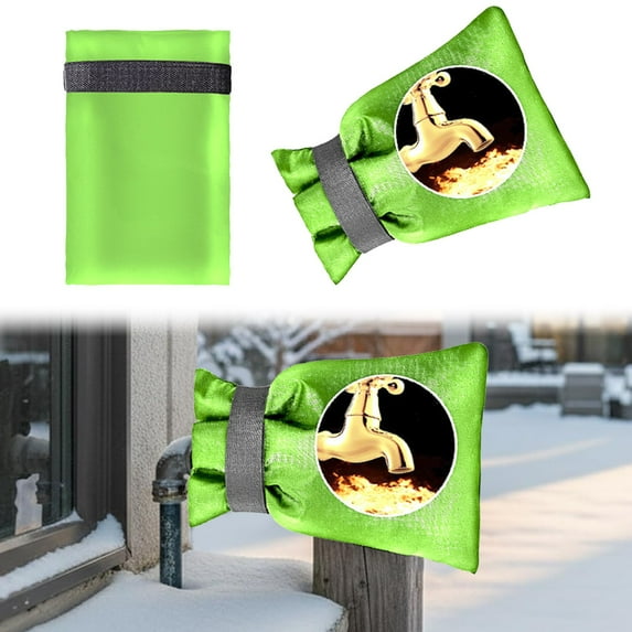 SeekLGT Outdoor Faucet Covers for Winter 7x9 Inch Upgraded Thick 420D Insulated Spigot Socks with Straps Freeze Protection Hose Bib Cover Black