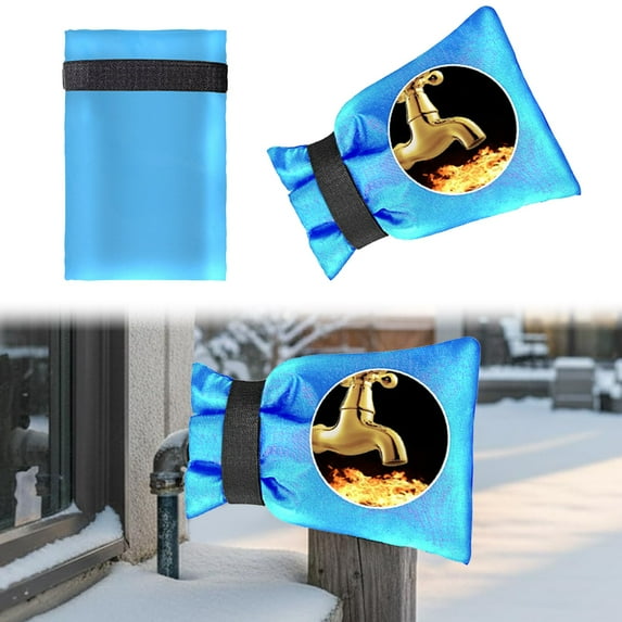 SeekLGT Outdoor Faucet Covers for Winter 7x9 Inch Upgraded Thick 420D Insulated Spigot Socks with Straps Freeze Protection Hose Bib Cover Black