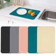 thumbnail image 1 of SeekLGT Pink Silicone Dish Drying Mat 11.81 X 7.87 Inch, Heat Resistant Kitchen Countertop Protector, Non Slip Draining Pad for Dishes Pots and Coffee Bar, 1 of 9