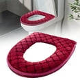 thumbnail image 1 of SeekLGT Plush Toilet Seat Cover Set Soft Washable Bathroom Lid Cover Zipper Closure Fits Most Elongated Oval Round Seats Warmer Comfort Cushion, 1 of 9