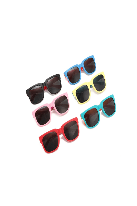 Polarized Toddler Sunglasses for Boys, Foldable Kids Sunglasses UV400 Protection, Retro Square Frame Unbreakable Toddler Eyewear for Beach and Travel, 1 Pair