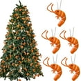 thumbnail image 1 of SeekLGT Prawnaments Christmas Ornaments Handmade Ornament Novelty Christmas Decor Eco Friendly Prawn Shape Wool Ornament Seafood Themed Holiday Decoration Unique Gift, 1 of 7