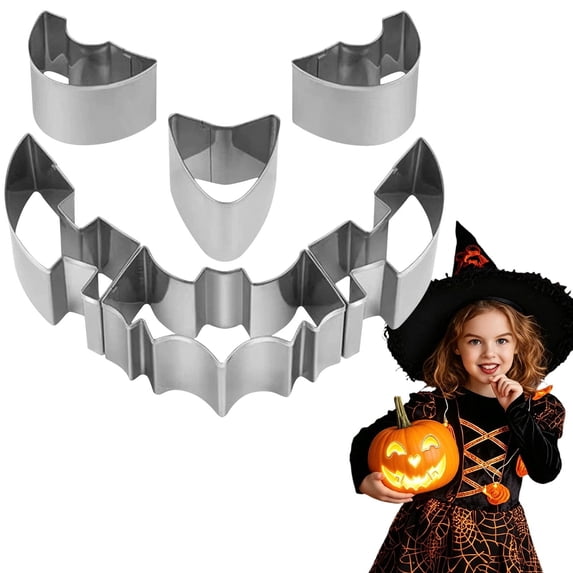 SeekLGT Pumpkin Carving Kit, 6 Pcs Stainless Steel Pumpkin Puncher Cutters Tools Set for DIY Jack-O'-Lantern Face Making & Cookie Baking, Safe Halloween Crafts for Kids