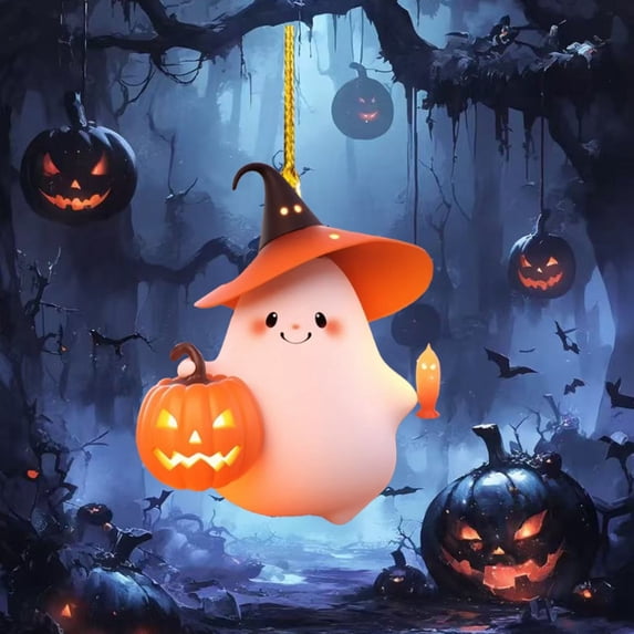 SeekLGT Pumpkin Doll Halloween Hanging Ornament Plush Car Accessory Rearview Mirror Charm for Home Decor Classroom Kid Room Seasonal Decoration