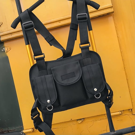 SeekLGT Radio Chest Harness Adjustable Nylon Vest with Reflective Stripes for Hiking Biking Camping Outdoor Work Safety