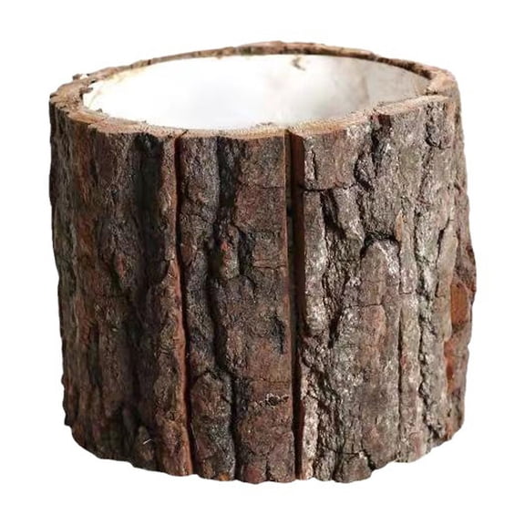 SeekLGT Rustic Tree Bucket Planter Decorative Flower Pot Natural Succulent Planter for Indoor Outdoor Garden and Home Office Decor