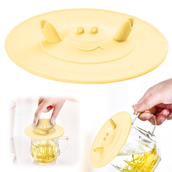 SeekLGT Silicone Crab Cup Lid with Tea Bag Holder Cute Crab Shaped Mug Cover Anti-Splash Heat Resistant Reusable for Coffee Tea Microwave Dishwasher Safe