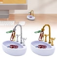 thumbnail image 1 of SeekLGT Silver Washbasin Paper Clip Holder Creative Magnetic Desk Organizer with 12 Paperclips for Home Office Dollhouse Furniture, 1 of 8