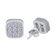 thumbnail image 1 of SeekLGT Stud Earrings for Men Real Gold Plated Iced Out Earrings 5A Cubic Zirconia 925 Sterling Silver Studs Brilliant Hip Hop Jewelry, 1 of 2