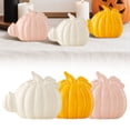 thumbnail image 1 of SeekLGT Tabletop Pumpkin Decor Ceramic Harvest Pumpkin Statue, Modern Fall Decor Pumpkin Centerpiece for Home Office Thanksgiving Halloween, 1 pc, 1 of 9