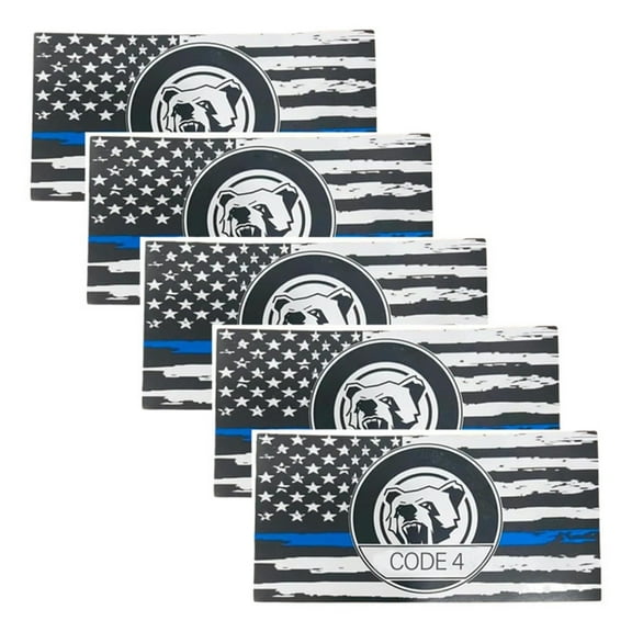 SeekLGT Thin Blue Line Bumper Sticker American Flag Vinyl Decal Waterproof Rectangular Design for Car Window Wall Display