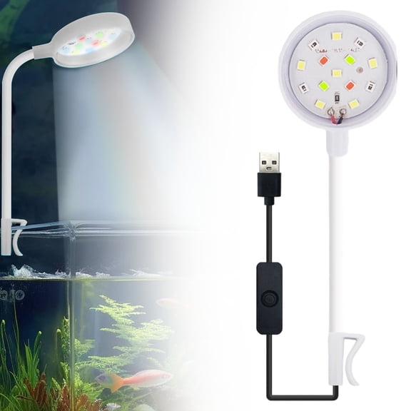 SeekLGT USB RGB LED Aquarium Clip Light Waterproof Submersible Colorful Spotlight for Nano Tanks Plants Shrimp Coral Rockery Pet Cage