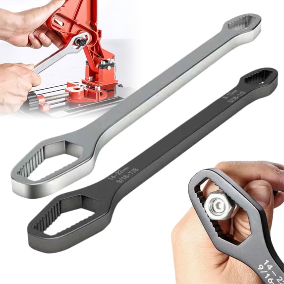 SeekLGT Universal Torx Wrench Double Ended Self Tightening Adjustable Spanner 8-22mm High Carbon Steel Repair Tool for Home Black 1PC