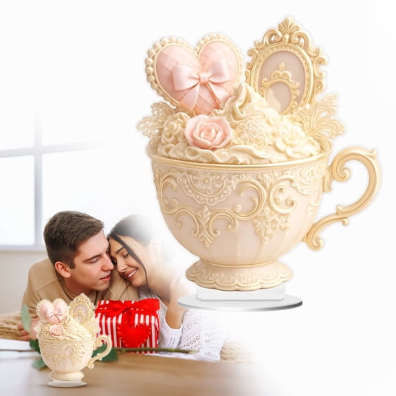 SeekLGT Valentine's Day Tabletop Centerpiece Acrylic Sign Mantel Decorations for Home 1 Piece