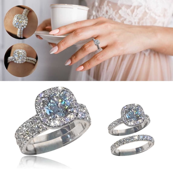 SeekLGT Wedding Ring for Women Adjustable Cute Round Ring Anniversary Birthday Gift Jewelry for Teens Mothers and Loved Ones