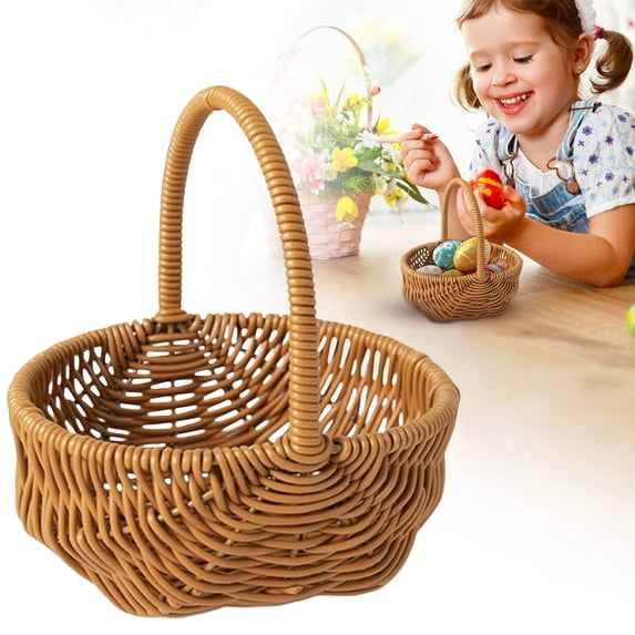 SeekLGT Wicker Easter Basket Small Woven With Handle 1 Count
