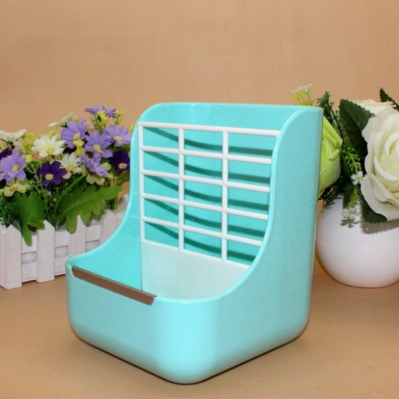 SeekLGT2 in 1 Rabbit Hay Feeder and Food Bowl Dual Use Guinea Pig Chinchilla Feeder with Knob Fixed Design and Stainless Steel Edge