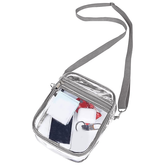 SeekLGTStadium Approved Clear Crossbody Bag Transparent PVC Purse with Adjustable Strap and Front Pocket for Concerts Festivals and Travel