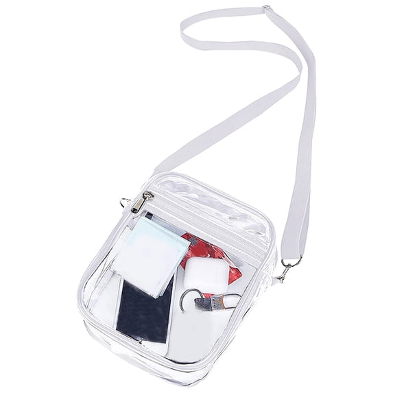 SeekLGTStadium Approved Clear Crossbody Bag Transparent PVC Purse with Adjustable Strap and Front Pocket for Concerts Festivals and Travel