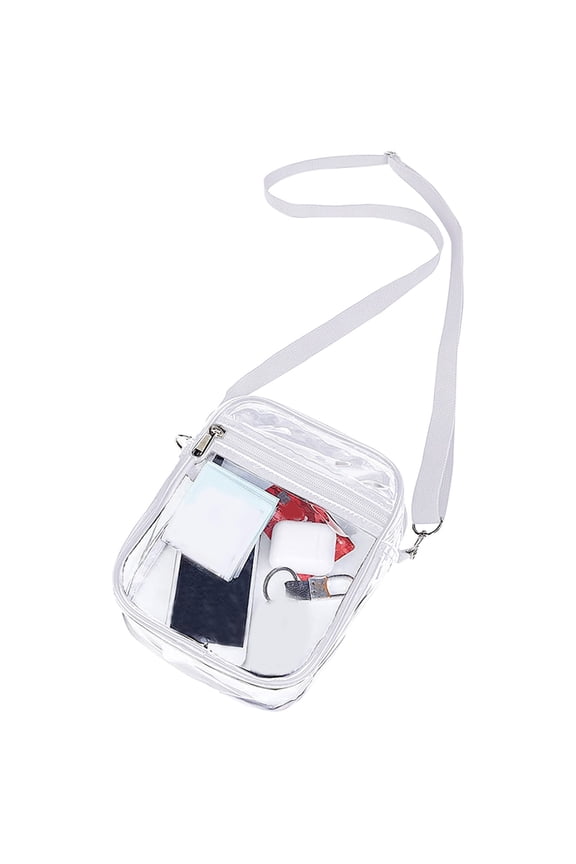Stadium Approved Clear Crossbody Bag Transparent PVC Purse with Adjustable Strap and Front Pocket for Concerts Festivals and Travel