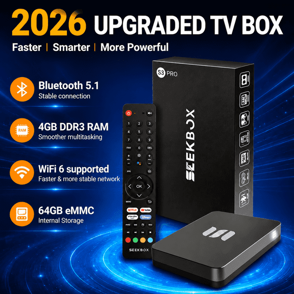 Seekbox 3Pro TV Box with Remote Control ldeal for Home