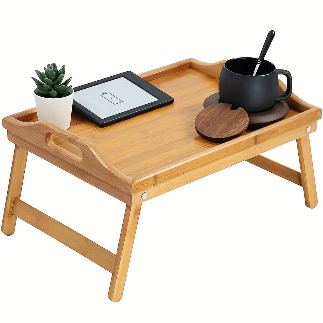 Seekfunning 19.7Inches Breakfast Tray with Folding Legs, Serving Tray