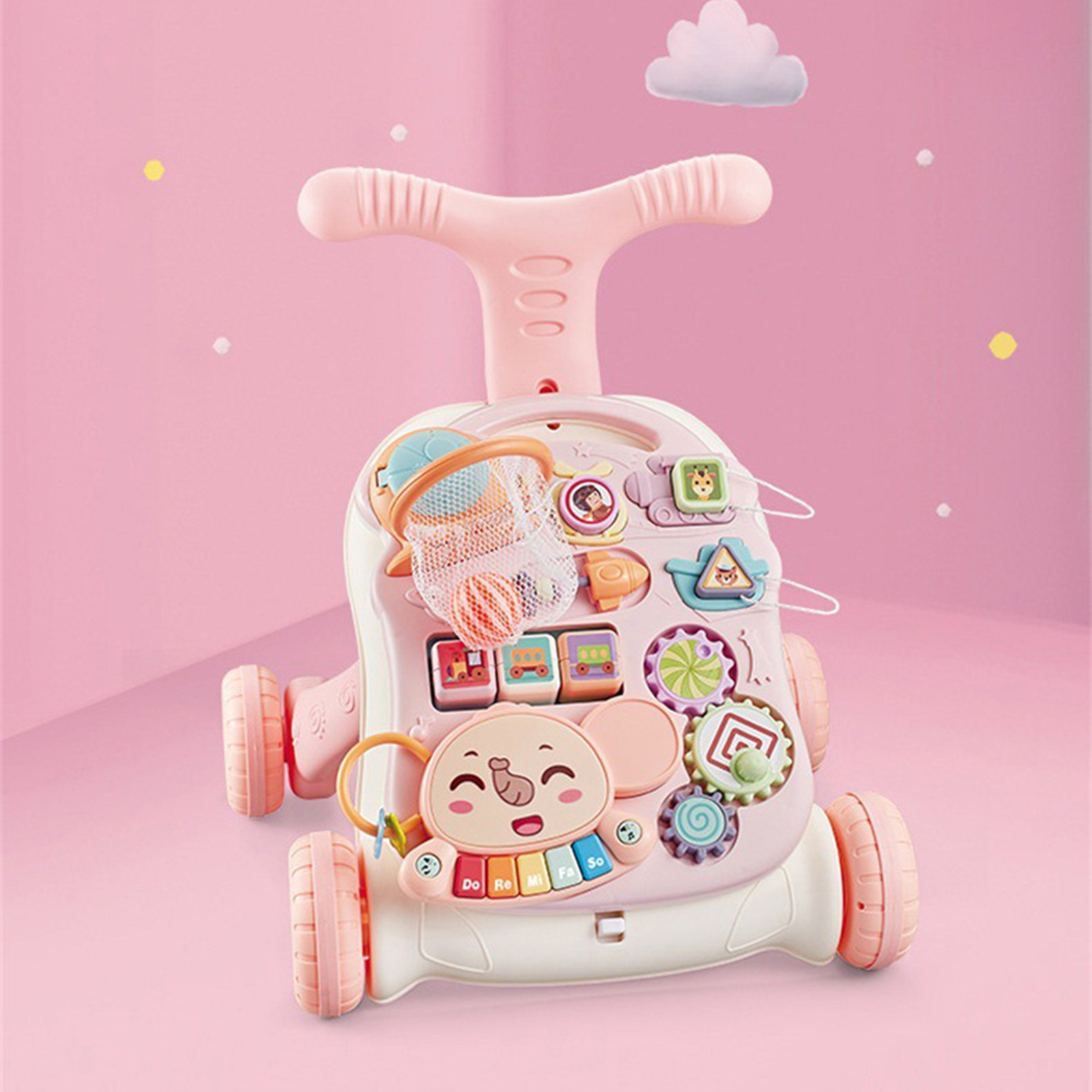 Seekfunning 3 in 1 Baby Walker and Activity Center for Toddler, Baby Girl, Learning to Walk, Sit