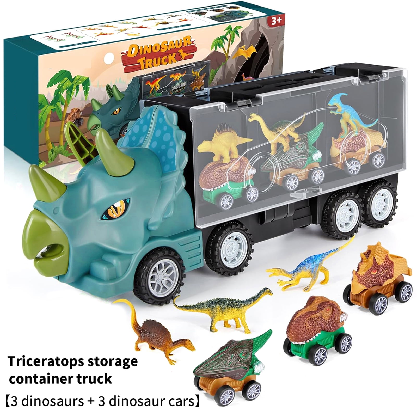 JOYIN Dinosaur Truck Toys For Kids, Kids Toys Boys Age 3 4 5, Dinosaur Car Carrier