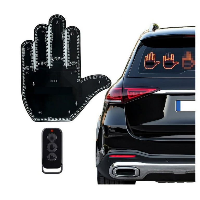  Car Accessories for Men, Car Gadgets with Remote - Give The  Bird & Love & Wave to Drivers - Ideal Gifted Car Stuff, Funny Truck  Accessories, Car LED Light & Road