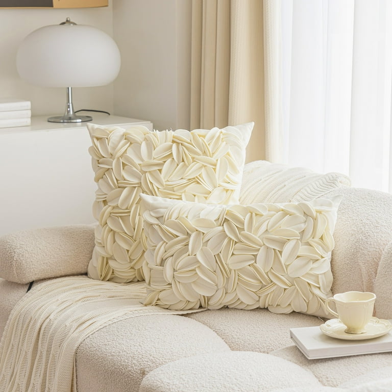 Seekfunning Throw Pillow Cover 3D Flower Velvet Pillowcase Seekfunning Throw Pillow Cover 3D Flower Velvet Pillowcase