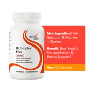 Seeking Health B Complex Plus - Vitamin B Complex Supplement with Choline & Riboflavin - Supports Brain Health, Digestion, Energy - 100 Capsules